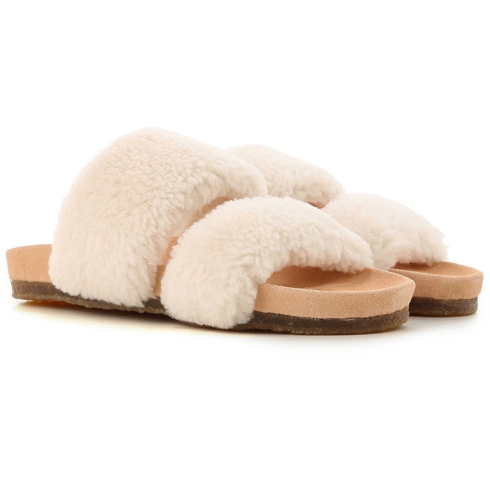 Tory Burch Sheldon Shearling Two Band Slide